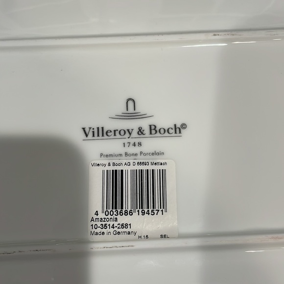 Villeroy & Boch Amazonia rectangular serving tray in bone porcelain. NWT - Picture 3 of 3